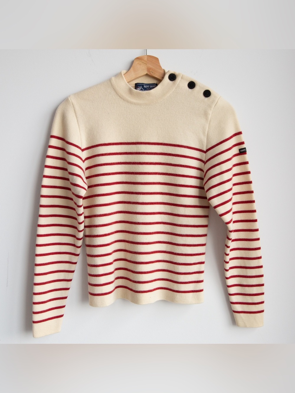 Saint James Breton Sailor Sweater Made in France Woolmark Red Stripe XS